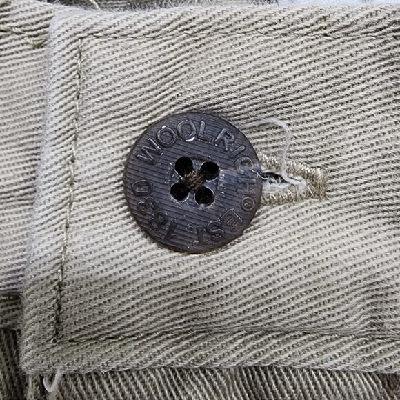 Vintage Woolrich Pants Mens 34/30* Tan Khaki Flat Front Straight Cotton Casual - Picture 2 of 13